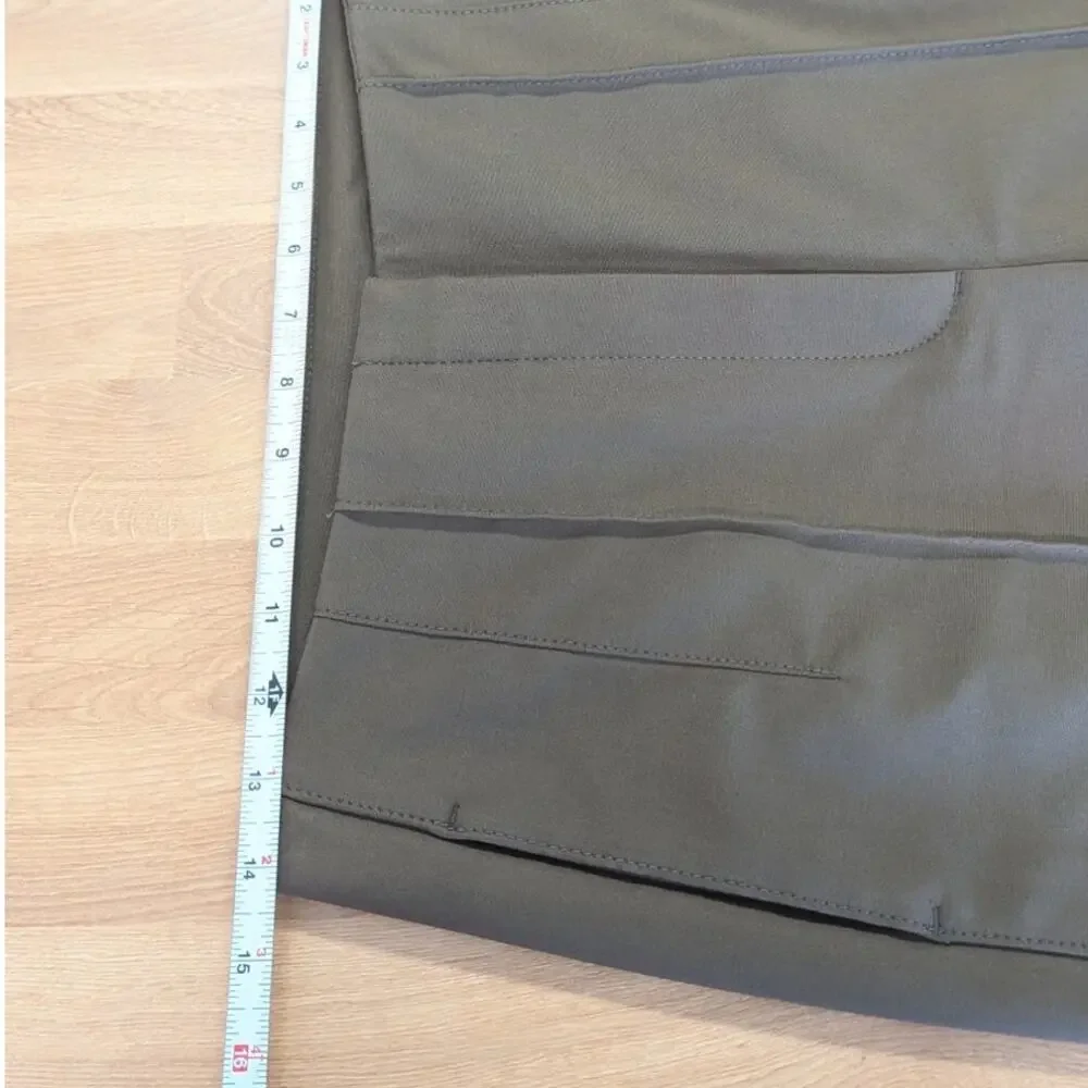 Massimo Dutti 5005/905/507 Trousers Womens 6 Green/Tan High-rise Ankle NWT